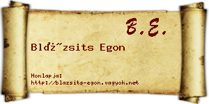 Blázsits Egon névjegykártya